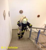 Die Wochen vorher: Üben im Treppenhaus ...,