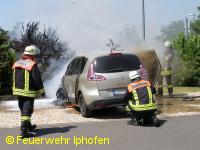 PKW-Brand am Bahnhof Iphofen