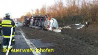 Umgestürzter Gefahrgut-LKW auf A7